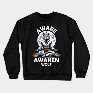 Aware and Awaken Wolf Crewneck Sweatshirt